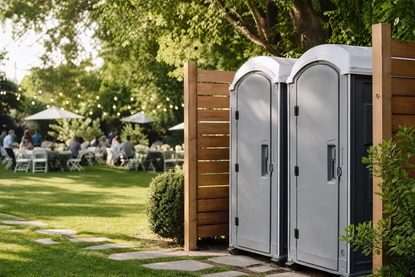 Restroom Trailer Rentals portable sanitation setup